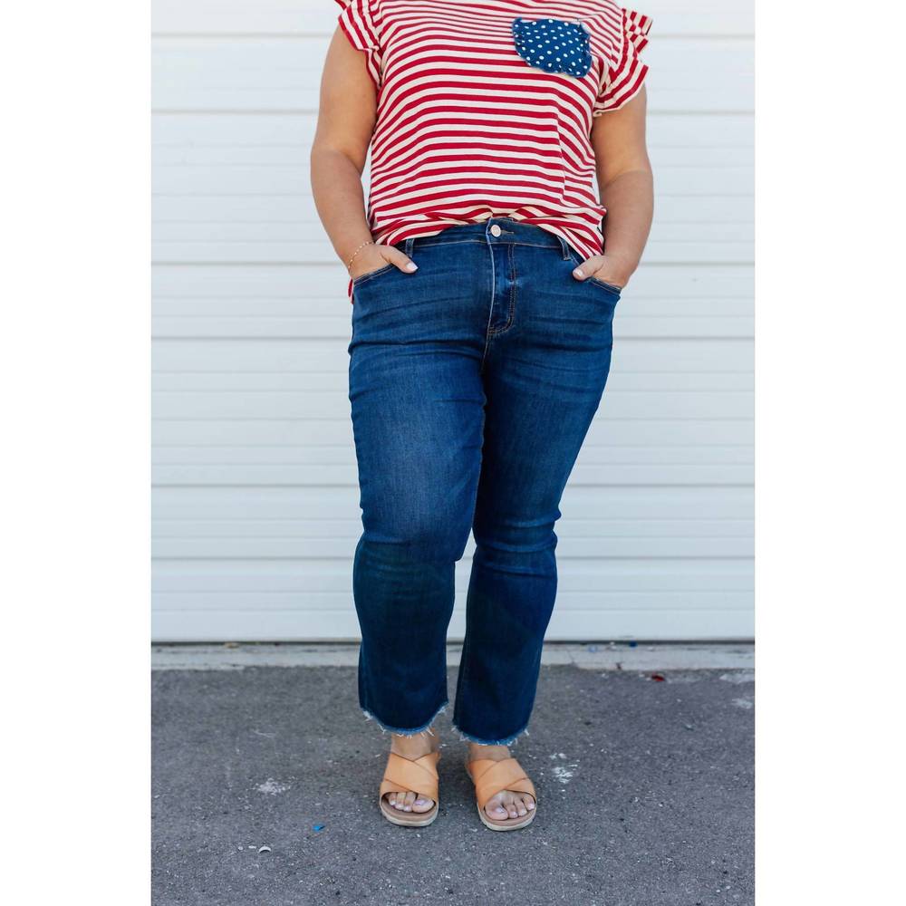 NEW LOVERVET seabrook beach high rise jeans in dark wash - Picture 1 of 10
